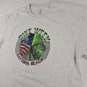2018 77th Bike Week Daytona Beach St‎ Paddy's Day Heather Gray Sz L Shirt